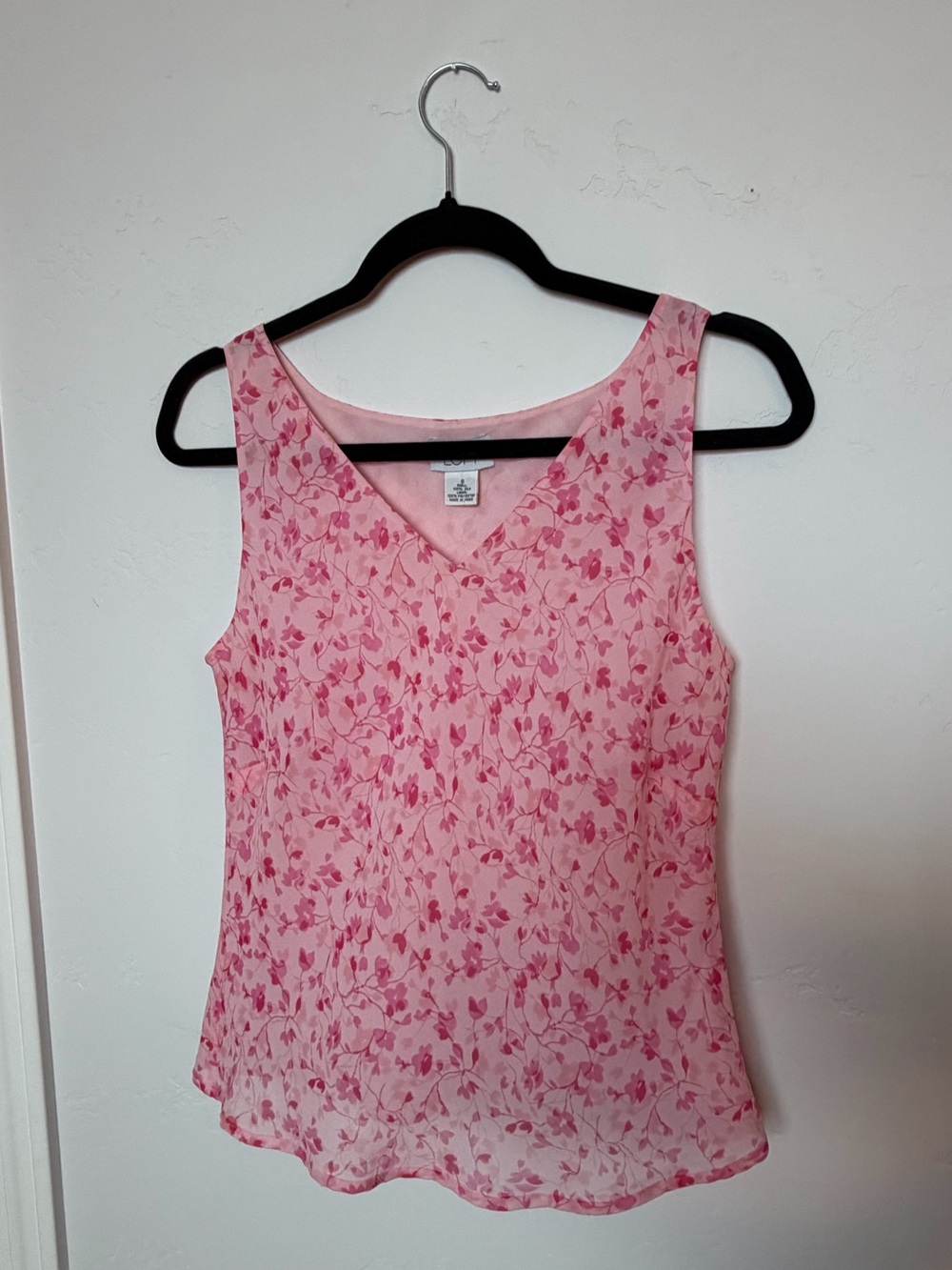 ANN TAYLOR LOFT VINTAGE PINK Floral V-Neck Sleeveless Camisole